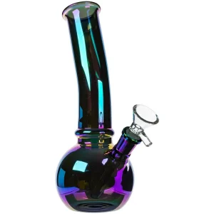 HILLSIDE GLASS 8″ IRIDESCENT BUBBLE BONG
