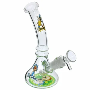 8″ RICK AND MORTY BENT NECK ASSORTED GRAPHIC BEAKER BONG